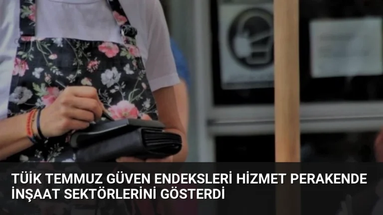TÜİK Temmuz Güven Endeksleri Hizmet Perakende İnşaat Sektörlerini Gösterdi